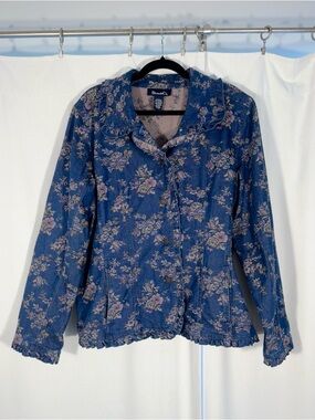 Vintage Denim & Co Floral Denim Jacket